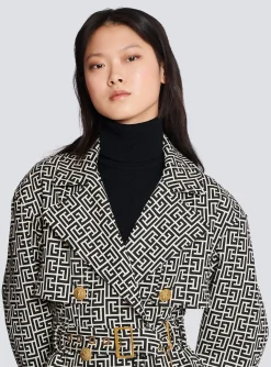 Monogrammed Trench Coat-Balmain Discount