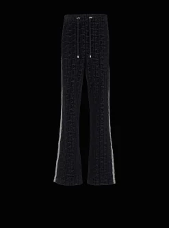 Monogrammed Velvet Joggers-Balmain Store