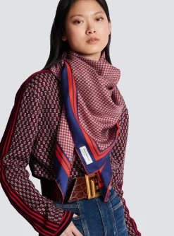 Monogram-printed Scarf-Balmain Online