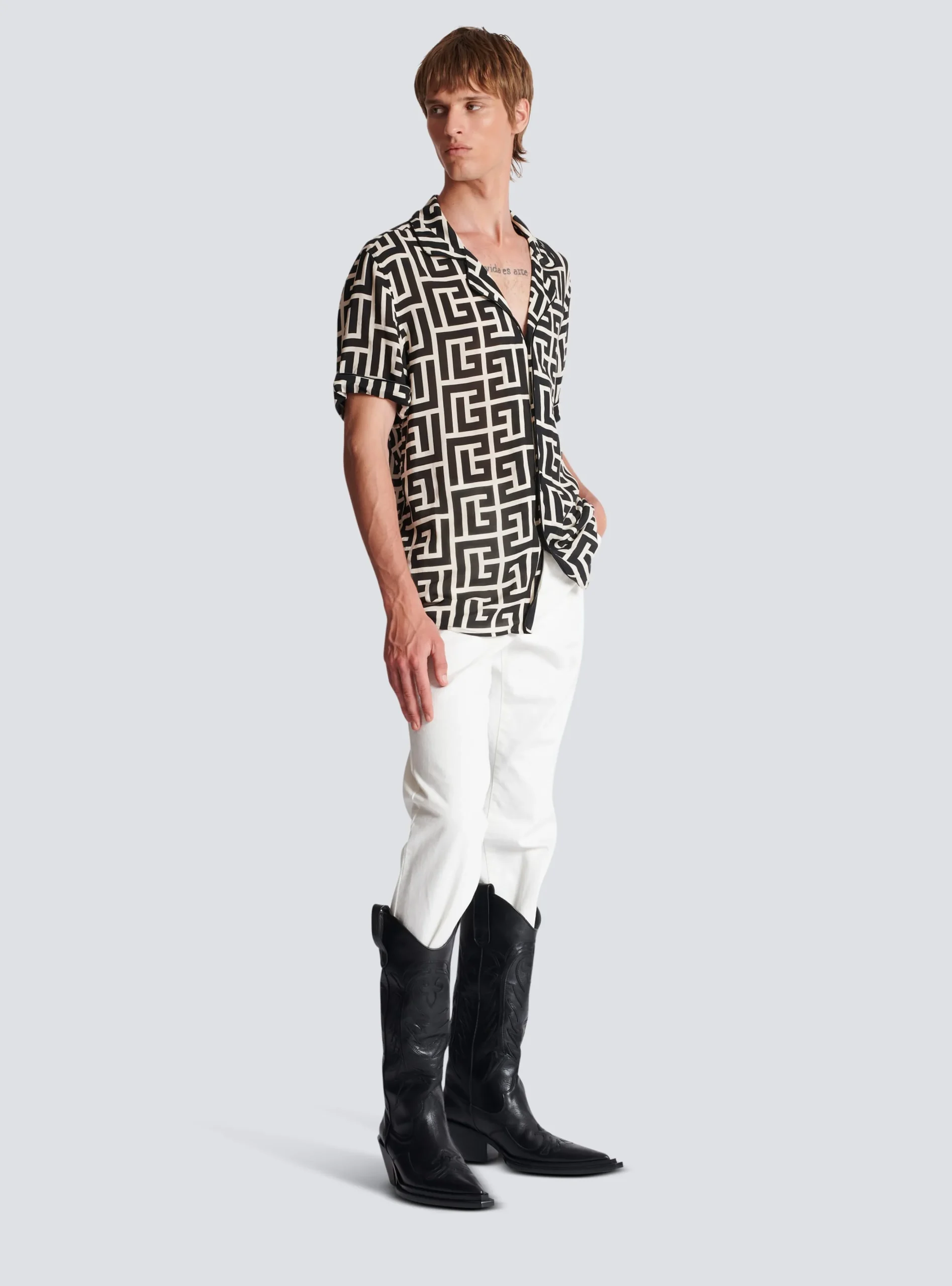 Monogram-printed Shirt-Balmain Best Sale