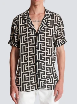 Monogram-printed Shirt-Balmain Best Sale