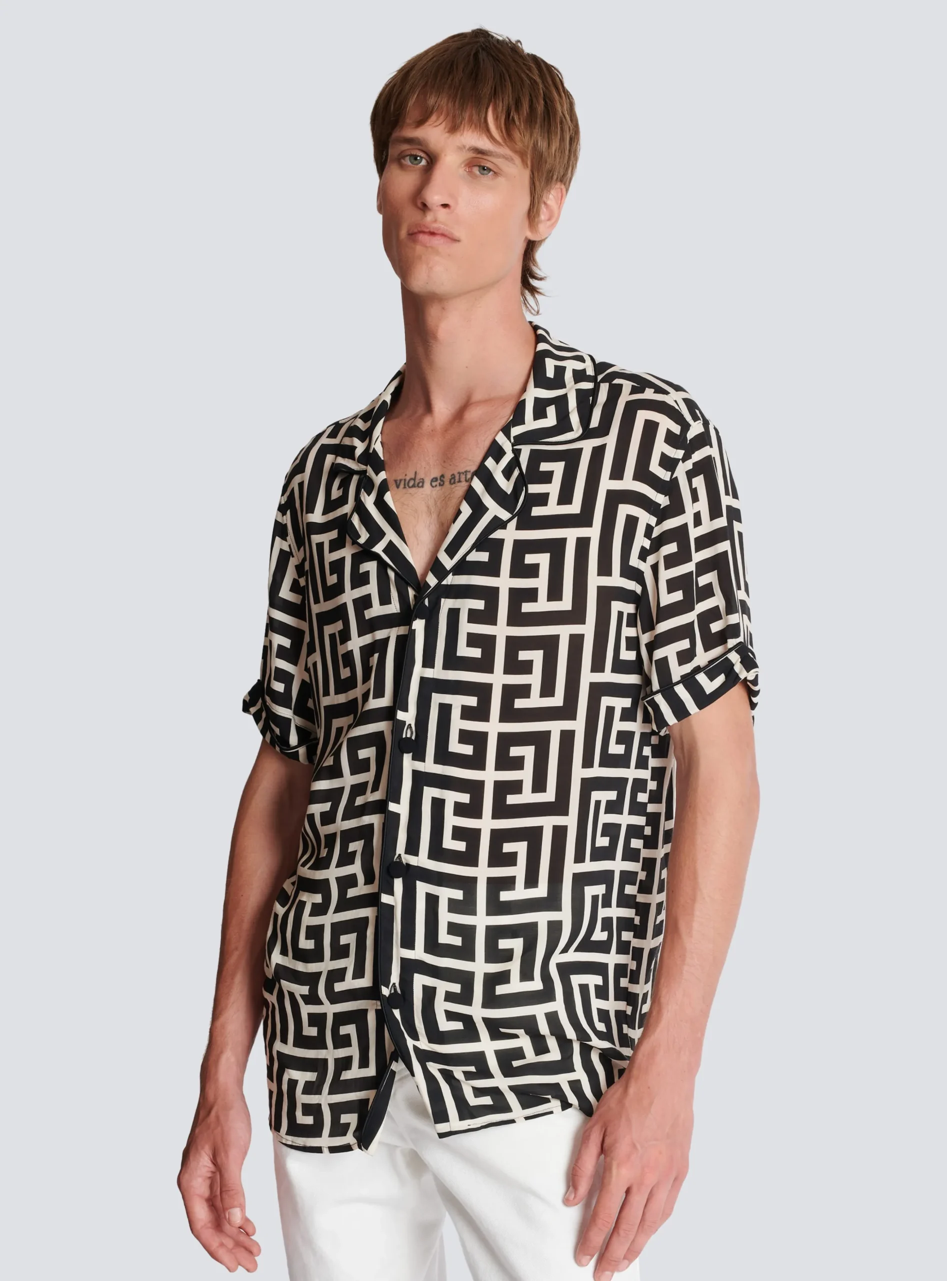Monogram-printed Shirt-Balmain Best Sale
