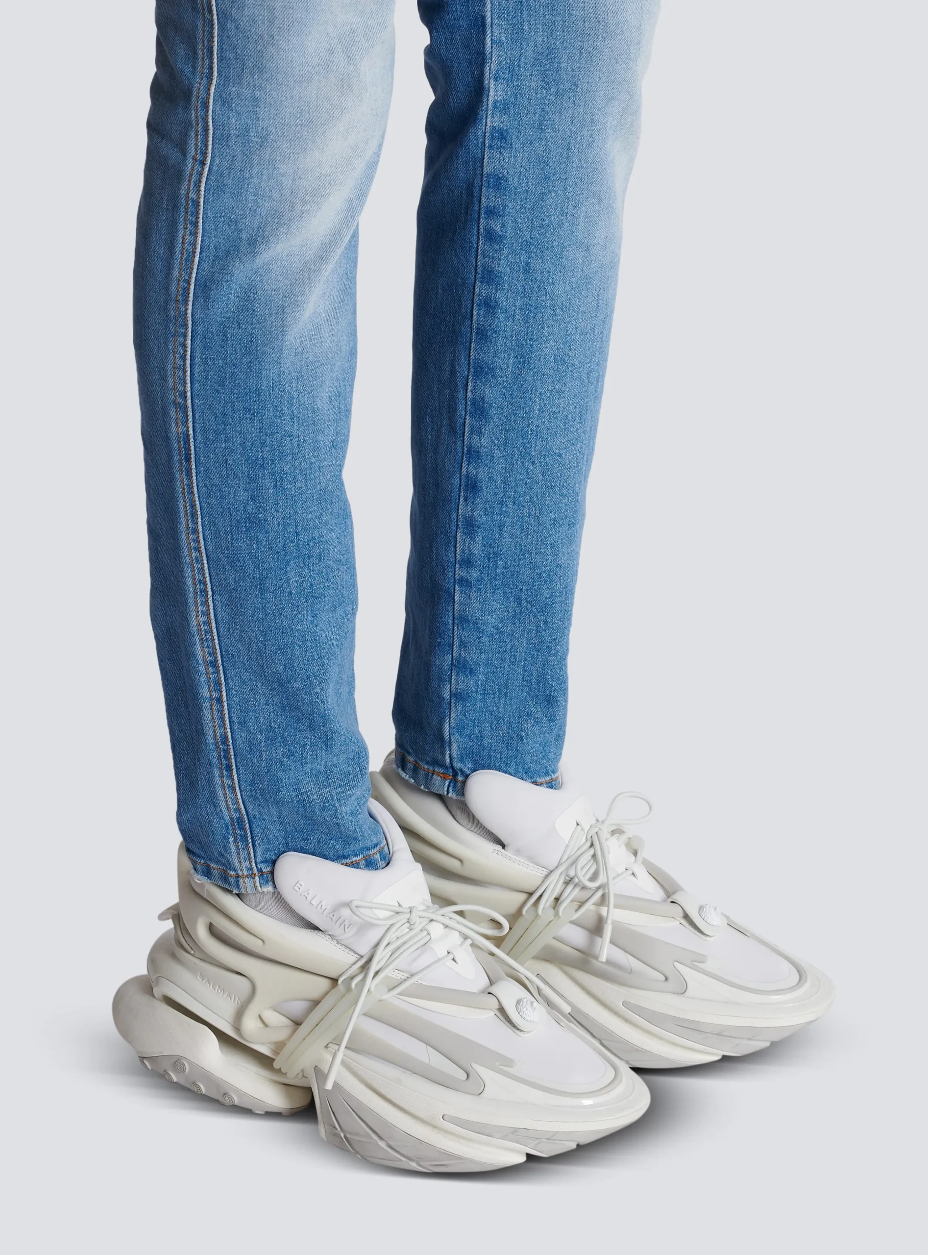 Neoprene And Leather Unicorn Low-top Sneakers-Balmain Cheap