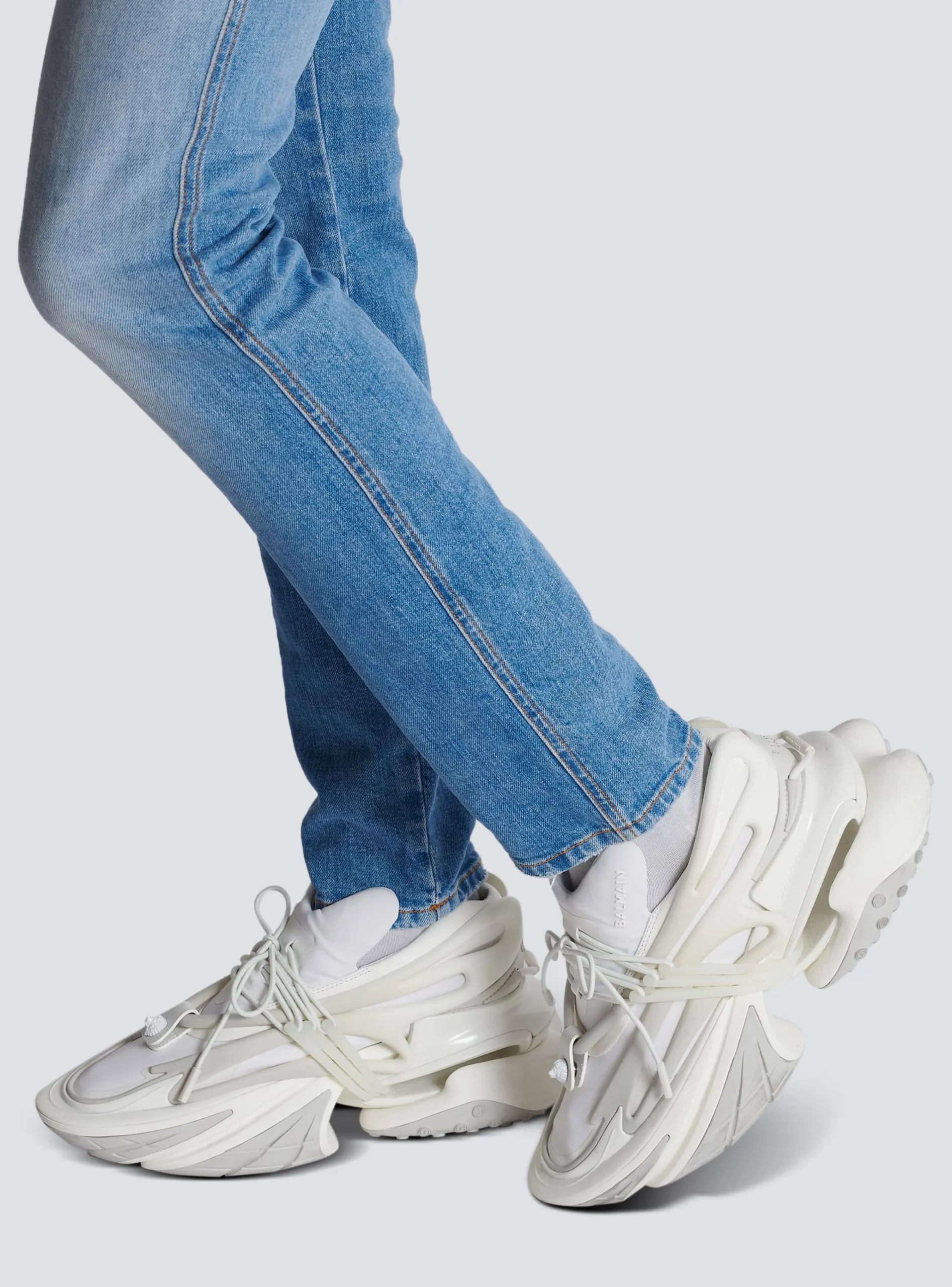 Neoprene And Leather Unicorn Low-top Sneakers-Balmain Cheap