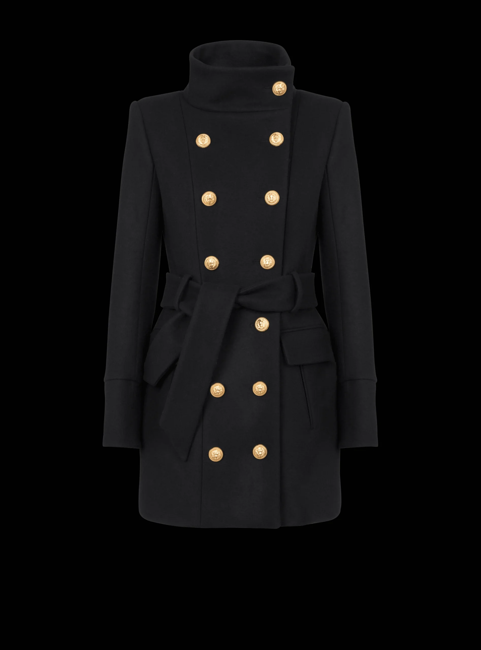 Officer Coat With Belt-Balmain Best Sale