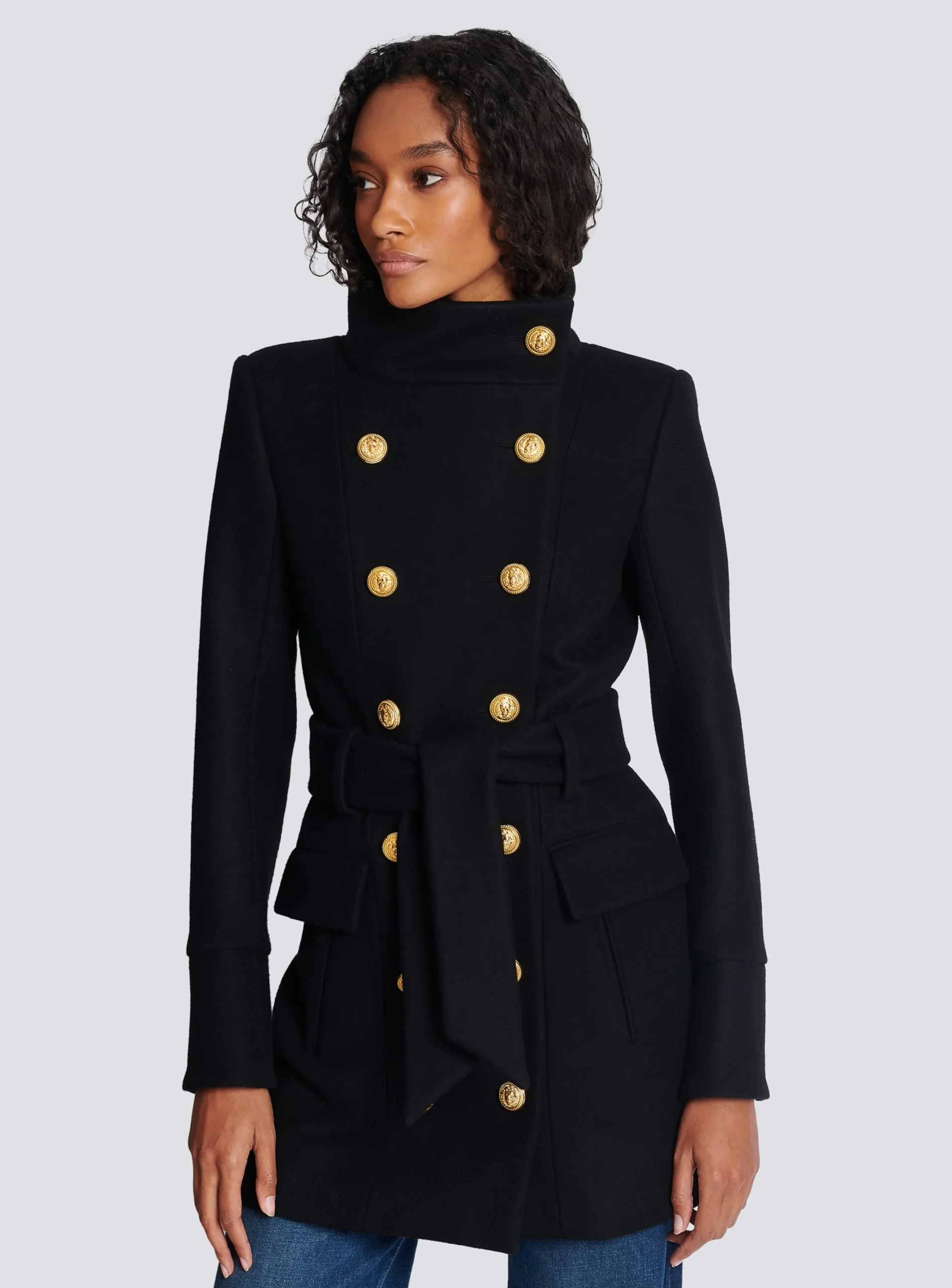 Officer Coat With Belt-Balmain Best Sale
