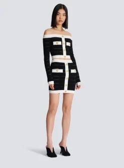 Off-the-shoulder Knit Top-Balmain New