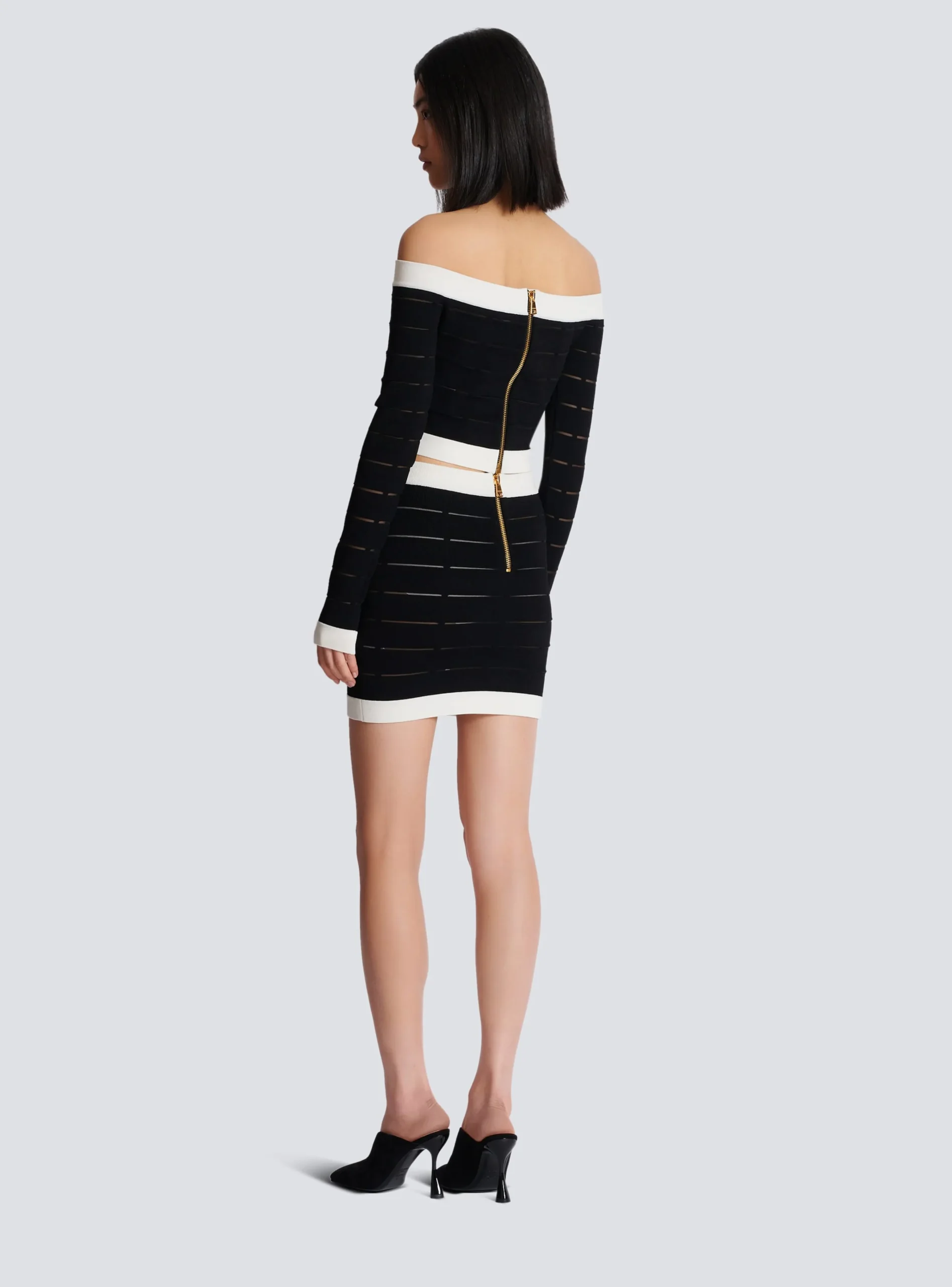 Off-the-shoulder Knit Top-Balmain New