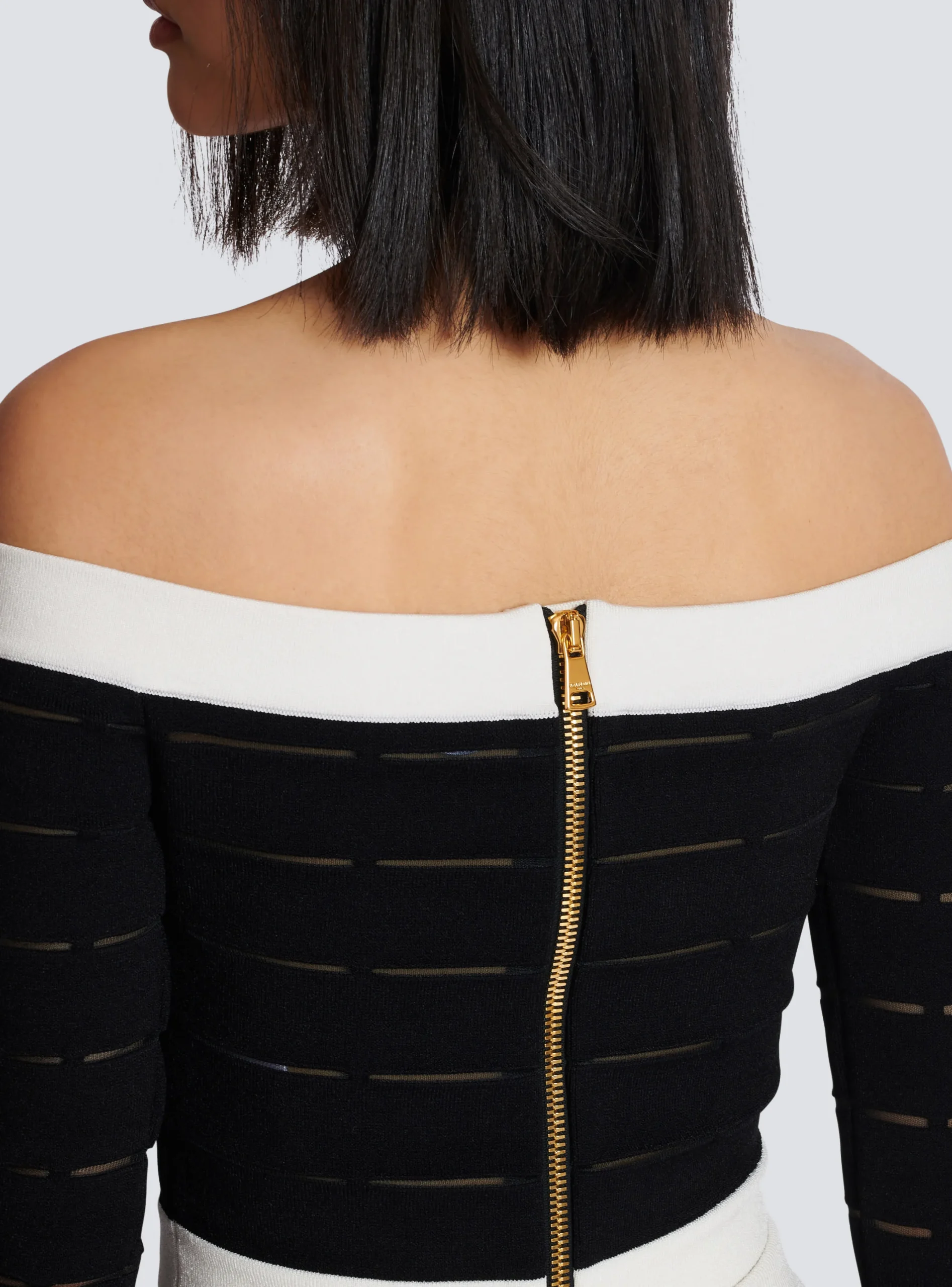 Off-the-shoulder Knit Top-Balmain New
