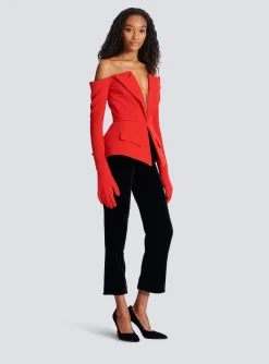 Off-the-shoulder Peplum Top-Balmain Best
