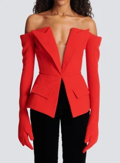 Off-the-shoulder Peplum Top-Balmain Best