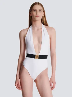 One-piece Swimsuit With PB Belt-Balmain Fashion