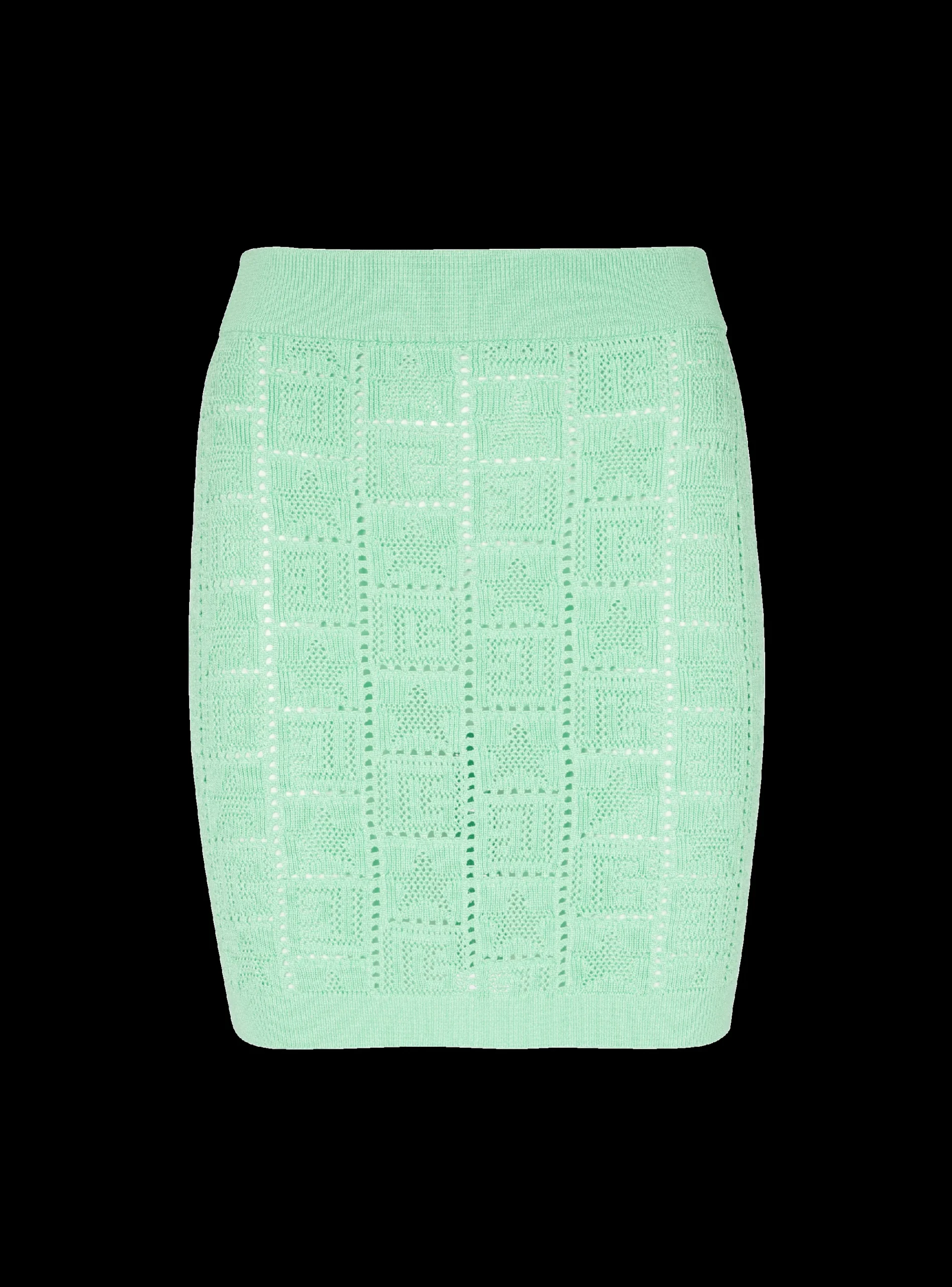 Openwork Monogram Knit Skirt-Balmain Outlet