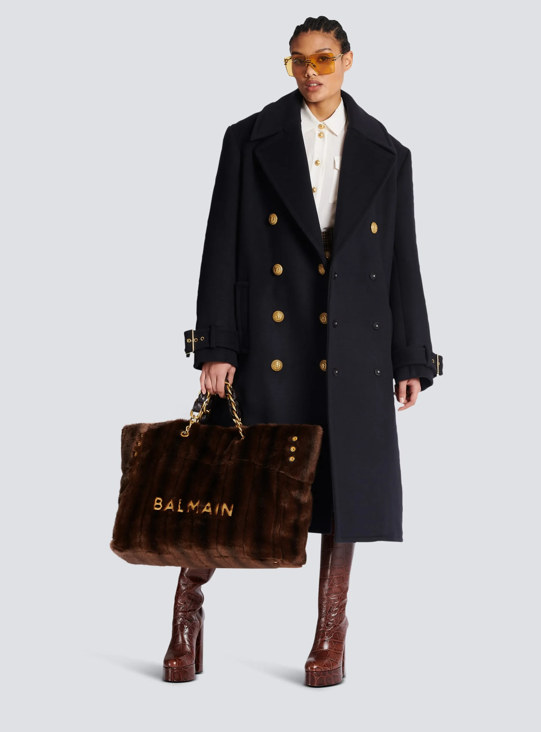 Oversized Double-breasted Coat-Balmain Shop