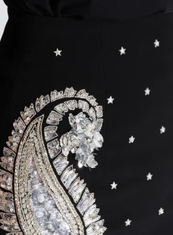 Paisley And Stars Embroidered Skirt-Balmain Clearance