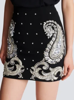 Paisley And Stars Embroidered Skirt-Balmain Clearance