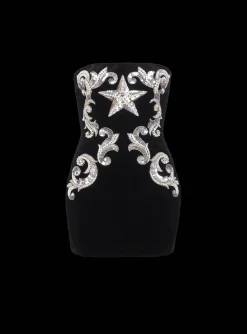 Paisley Embroidered Strapless Dress-Balmain Cheap