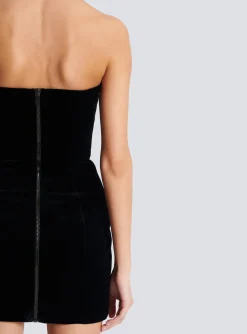 Paisley Embroidered Strapless Dress-Balmain Cheap