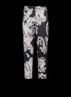 Paisley Print Silk Trousers-Balmain Cheap
