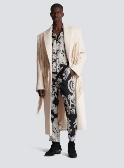 Paisley Print Silk Trousers-Balmain Cheap