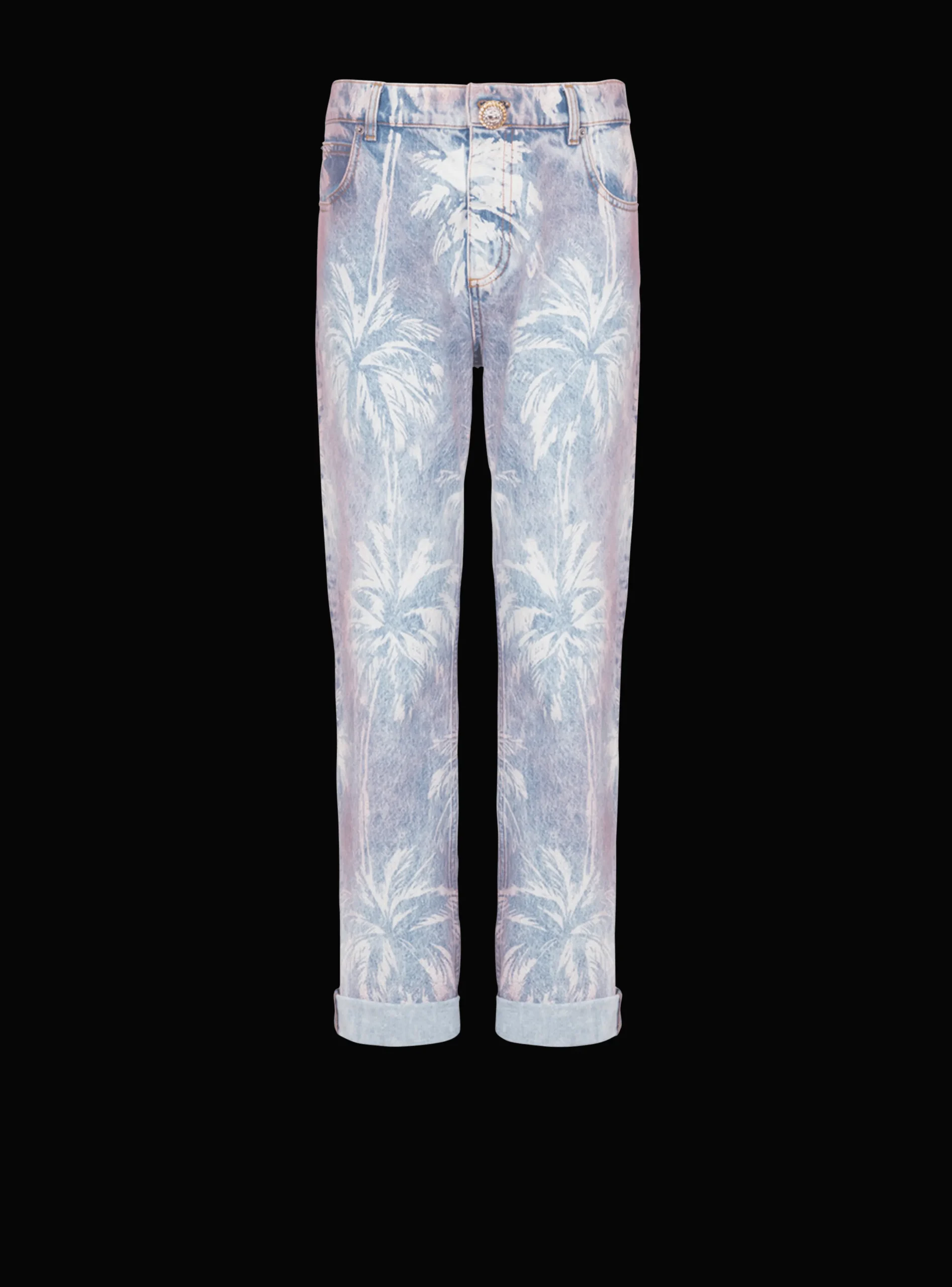 Palm Tree Denim Boyfriend Jeans-Balmain Online