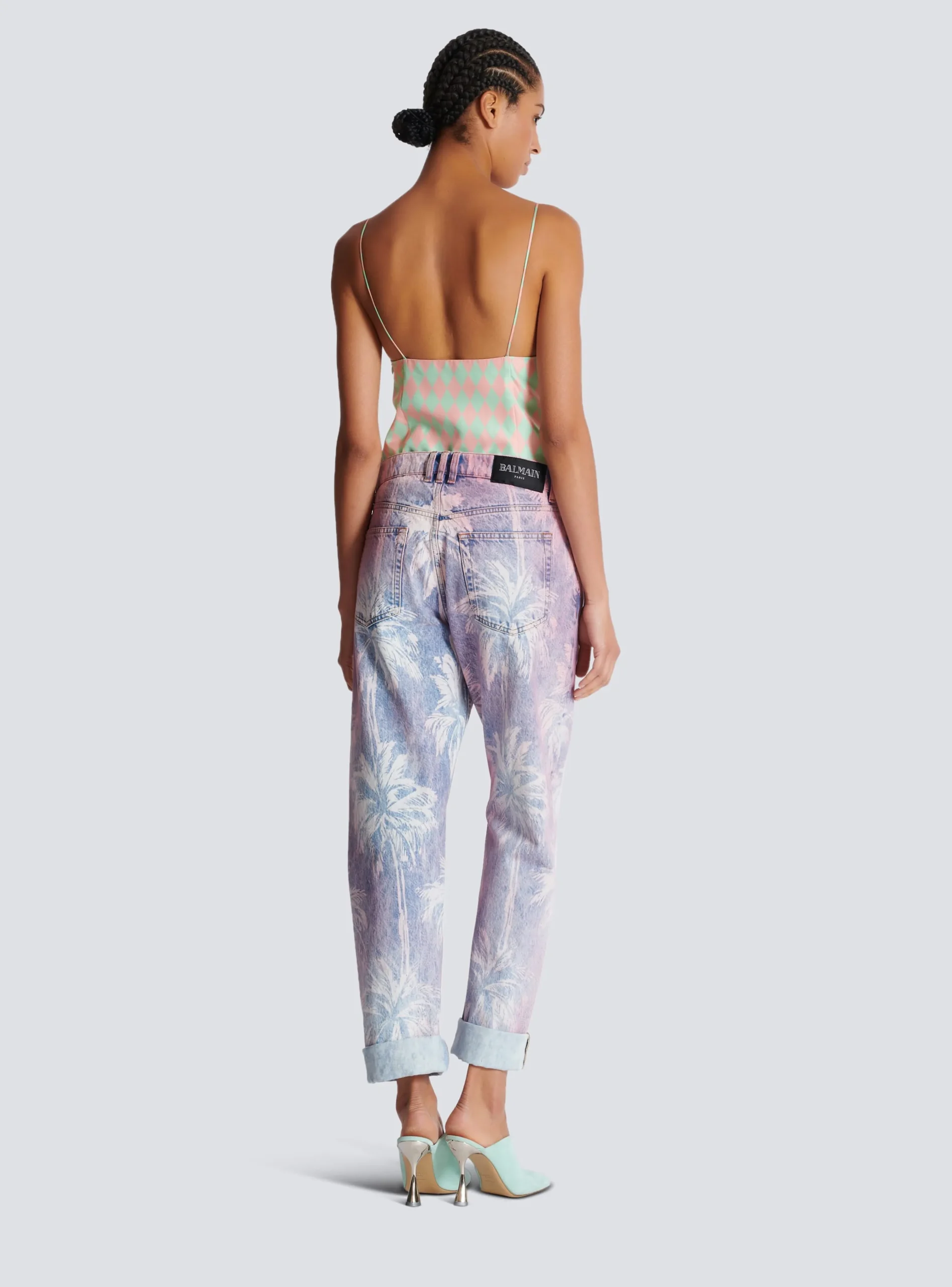 Palm Tree Denim Boyfriend Jeans-Balmain Online