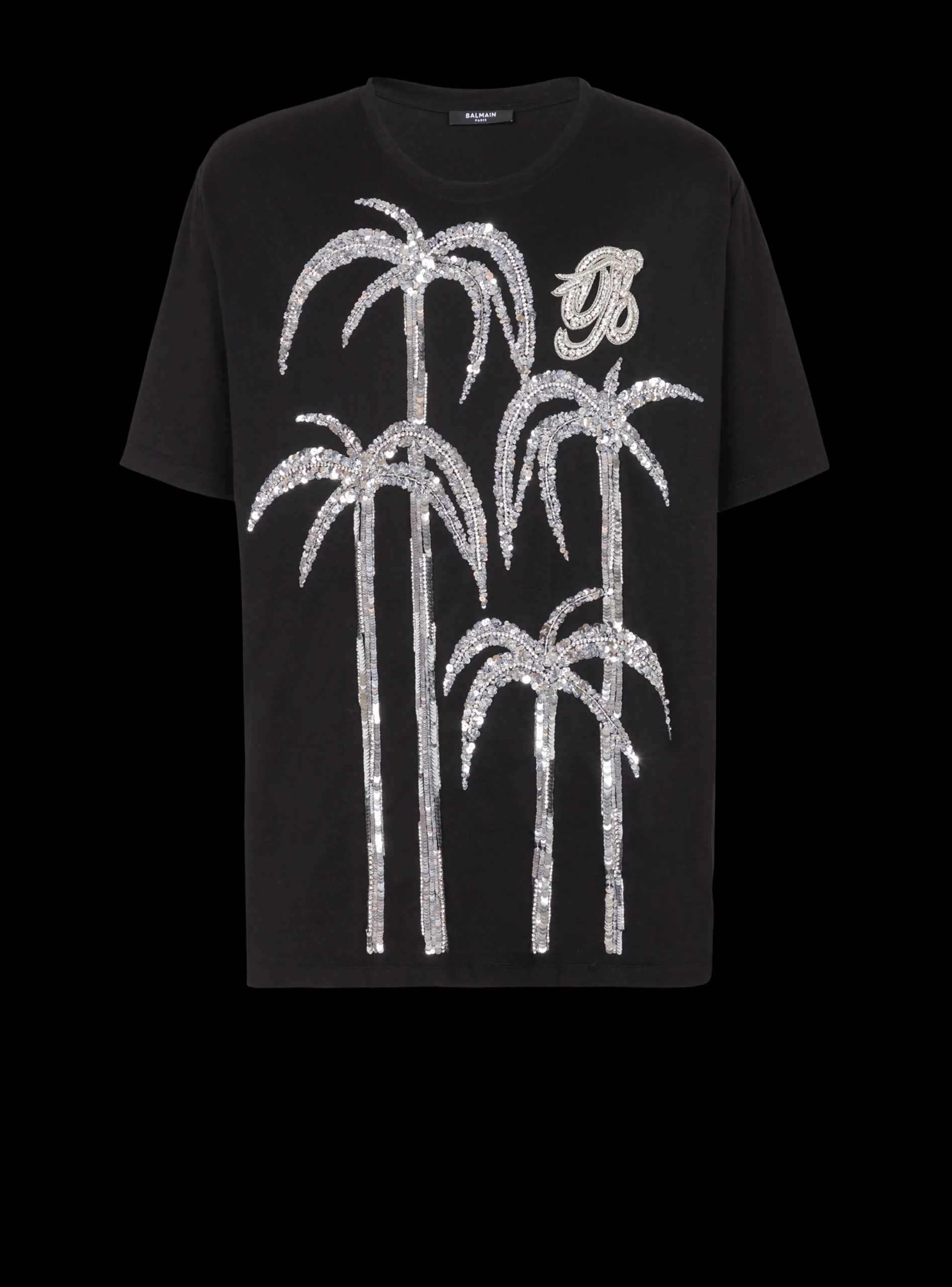 Palm Tree Embroidered T-shirt-Balmain Online