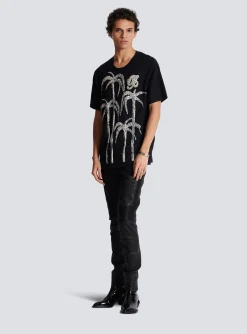 Palm Tree Embroidered T-shirt-Balmain Online