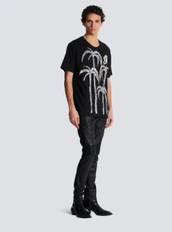 Palm Tree Embroidered T-shirt-Balmain Online