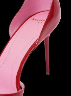 Patent Leather Uma Sandals With Openwork Grid-Balmain Shop