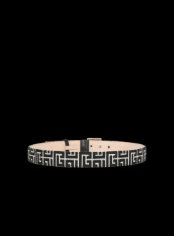 PB Belt In Monogrammed Jacquard-Balmain Discount