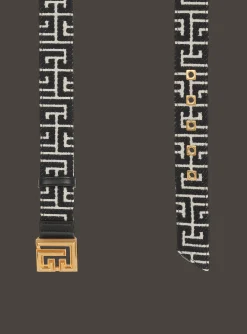 PB Belt In Monogrammed Jacquard-Balmain New