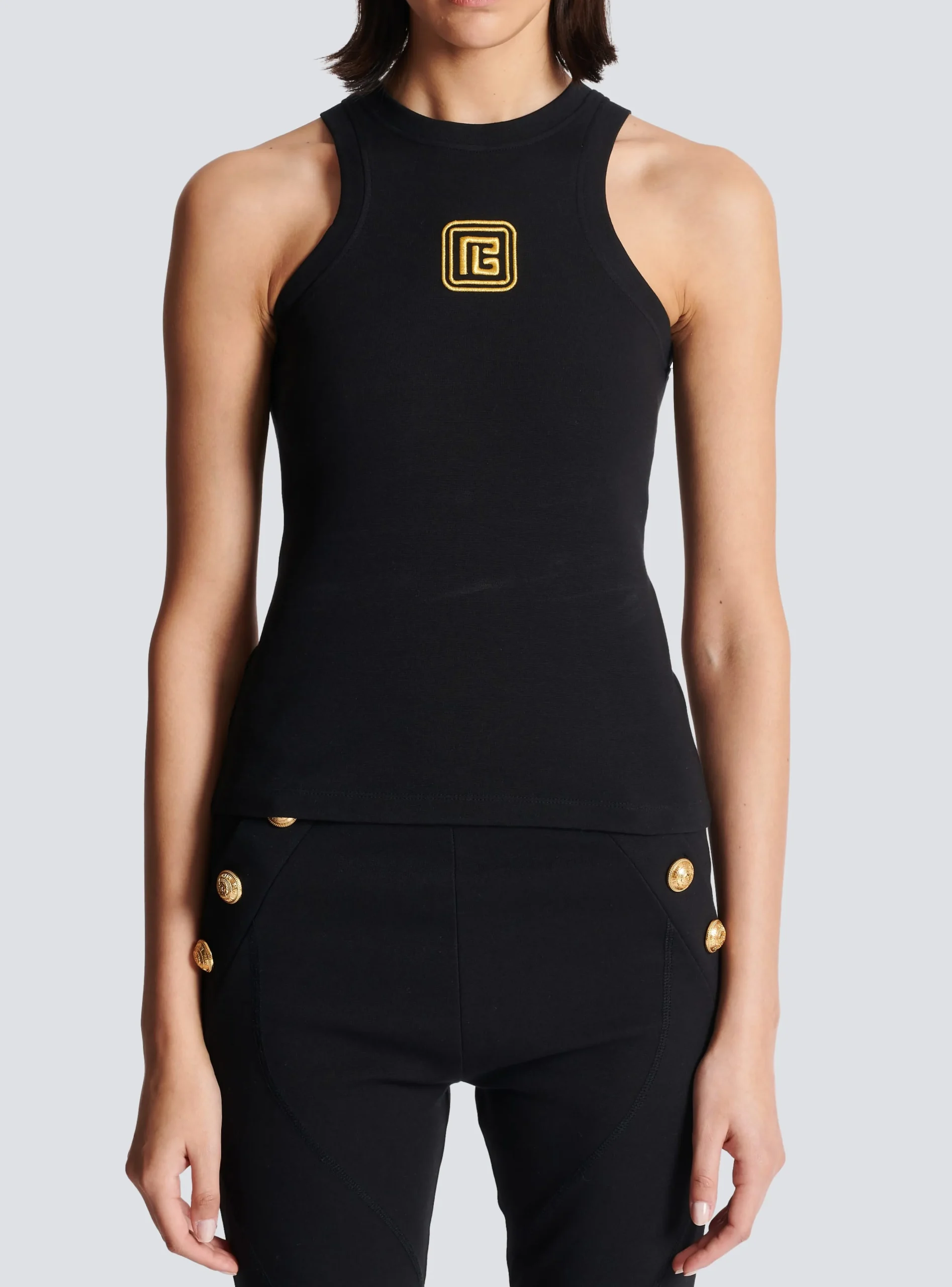 PB Embroidered Tank Top-Balmain Cheap