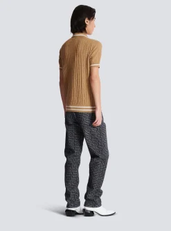 PB Labyrinth Wool Polo Shirt-Balmain Best