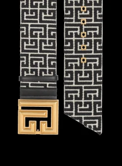P-Belt Monogram Jacquard Belt-Balmain Store
