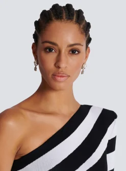 Pearl Earrings With Art Deco Rhinestones-Balmain Hot