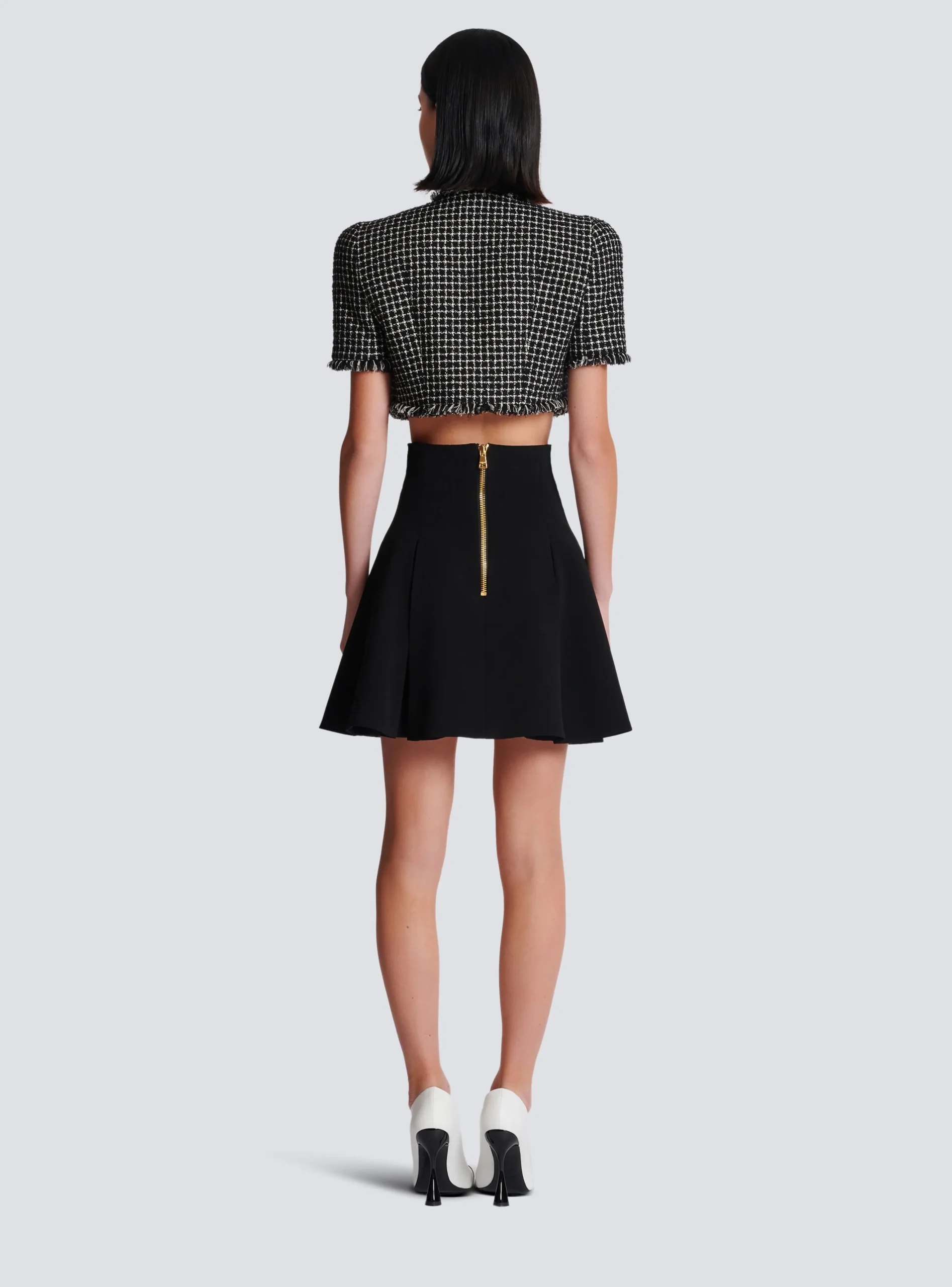 Pleated Crepe Tulip Skirt-Balmain New