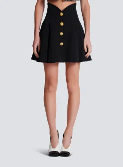 Pleated Crepe Tulip Skirt-Balmain New