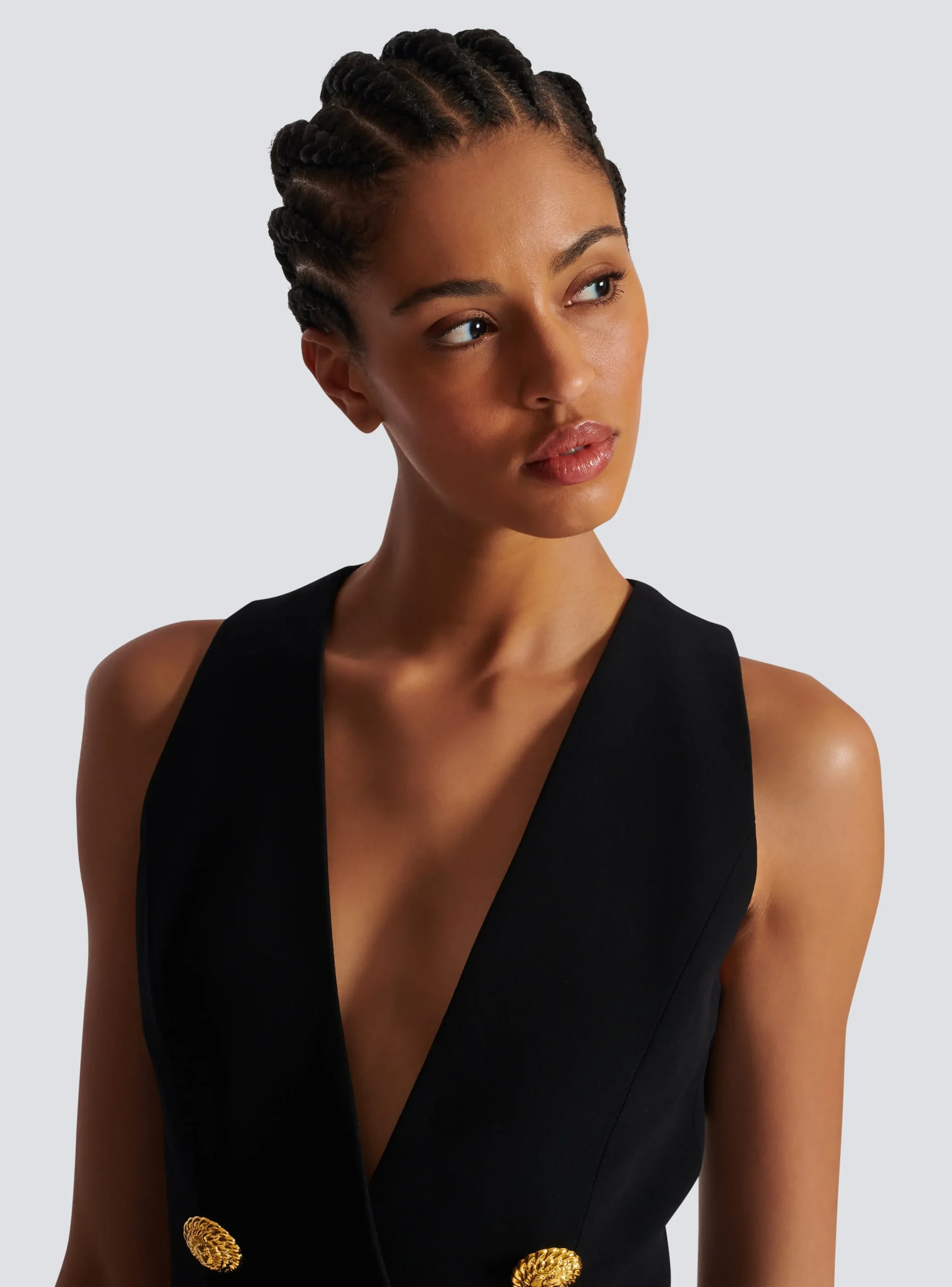 Pleated Flared Crepe Dress-Balmain Shop