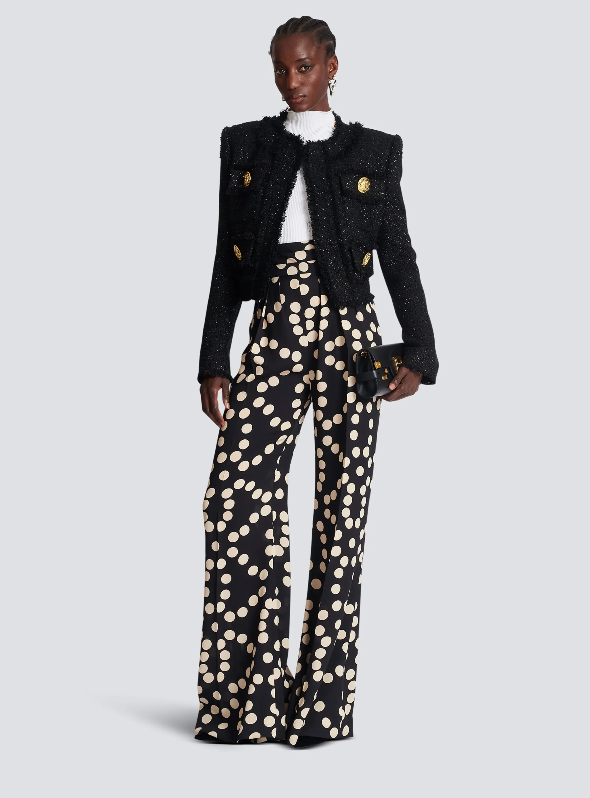 Polka Dot Wide-leg Trousers-Balmain Discount