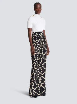 Polka Dot Wide-leg Trousers-Balmain Discount