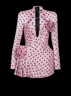 Polka Dots Short Printed Dress-Balmain Cheap