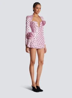 Polka Dots Short Printed Dress-Balmain Cheap