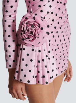 Polka Dots Short Printed Dress-Balmain Cheap