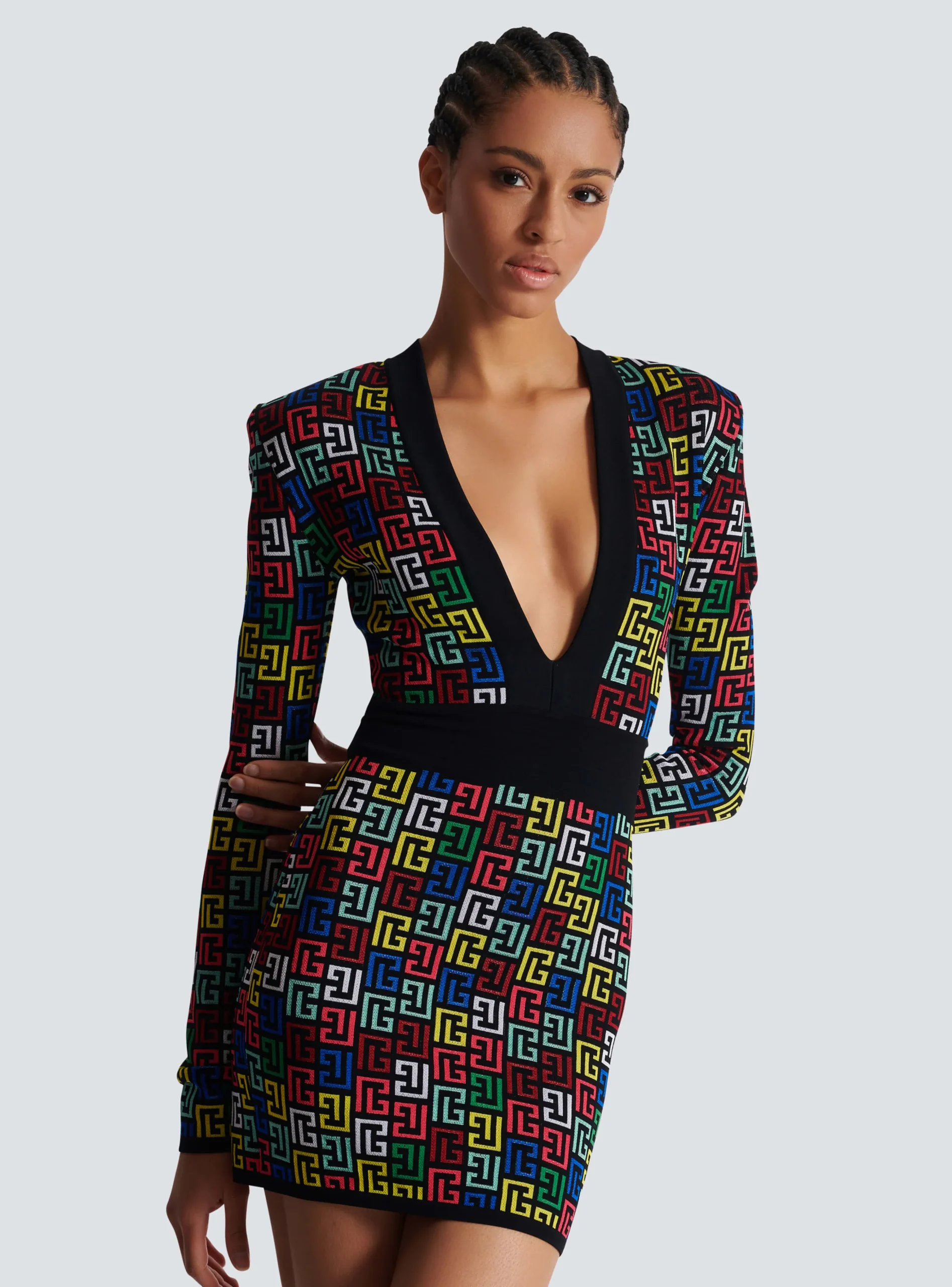 Pop Monogram Knit Dress-Balmain Sale