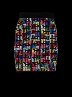 Pop Monogram Knit Skirt-Balmain Flash Sale