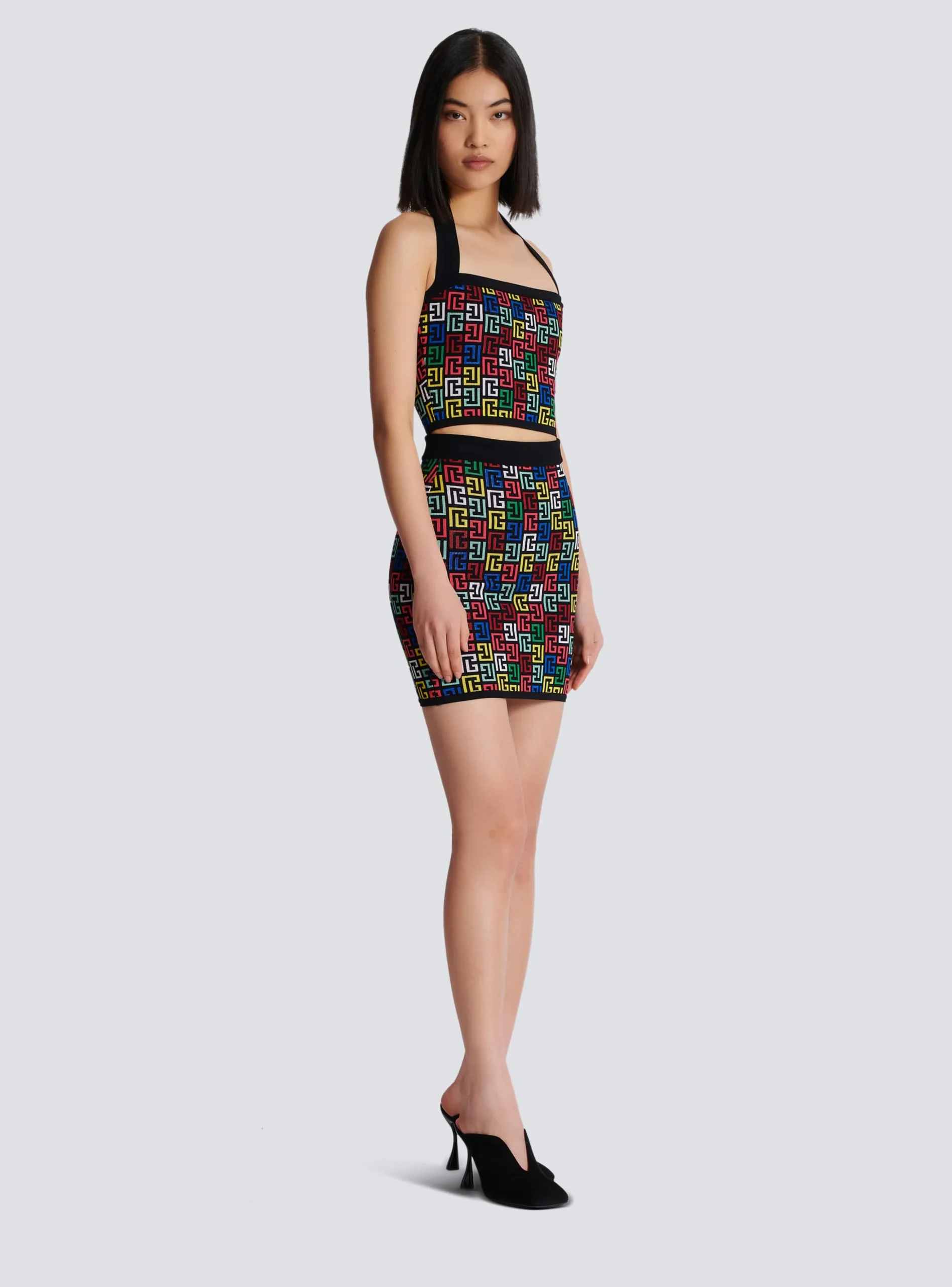 Pop Monogram Knit Skirt-Balmain Flash Sale