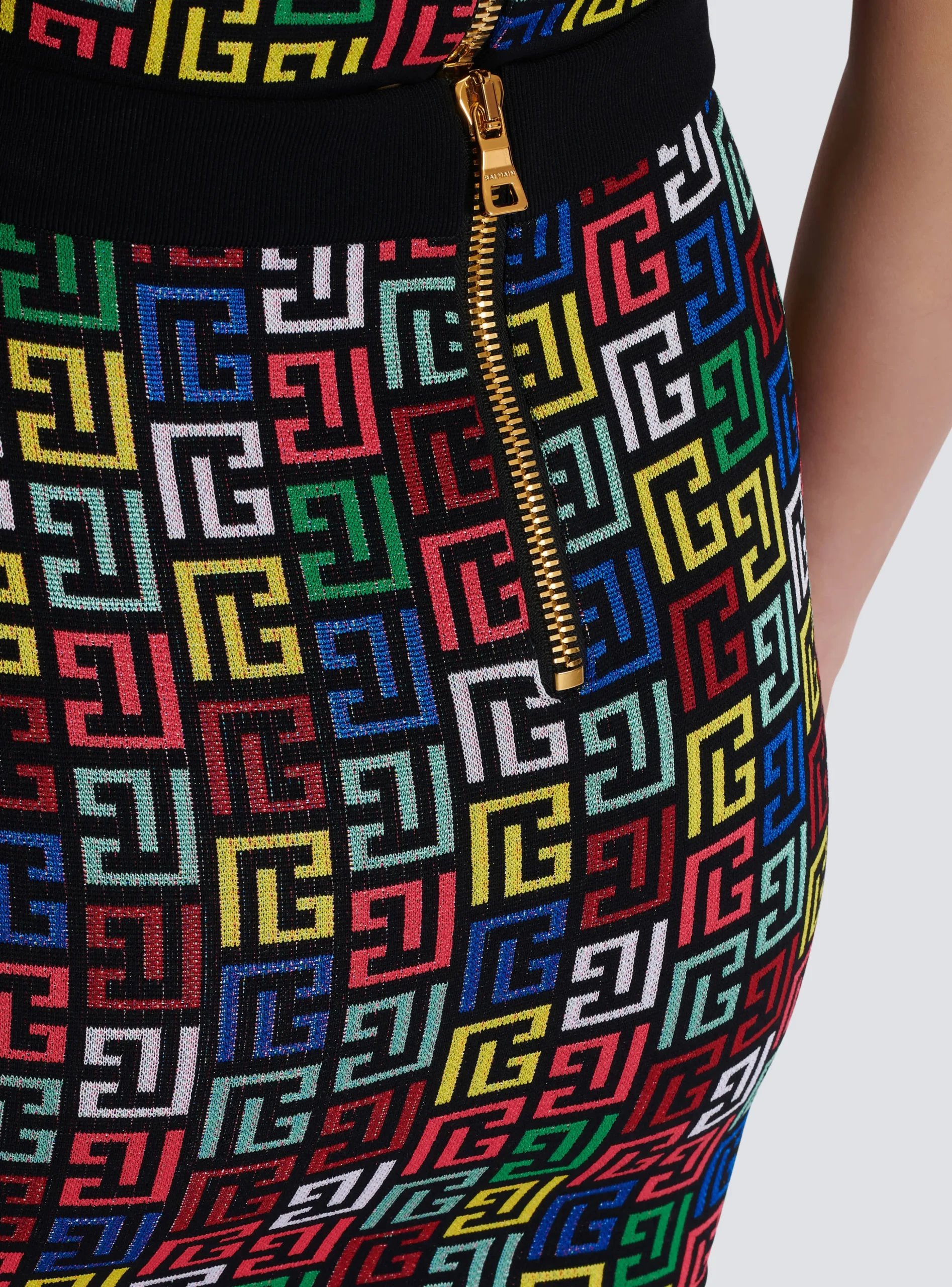 Pop Monogram Knit Skirt-Balmain Flash Sale