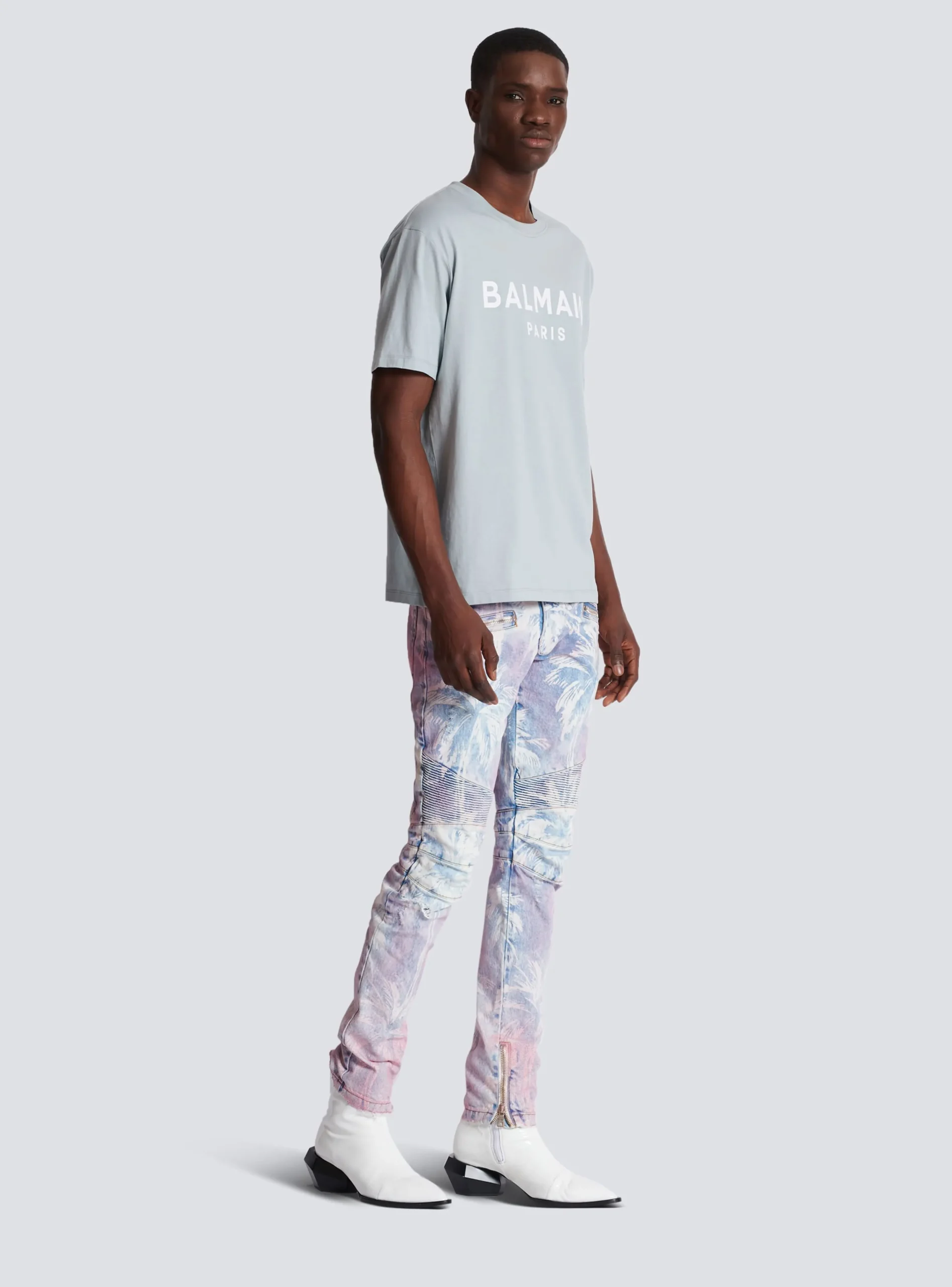 Printed Paris Short-sleeved T-shirt-Balmain Shop