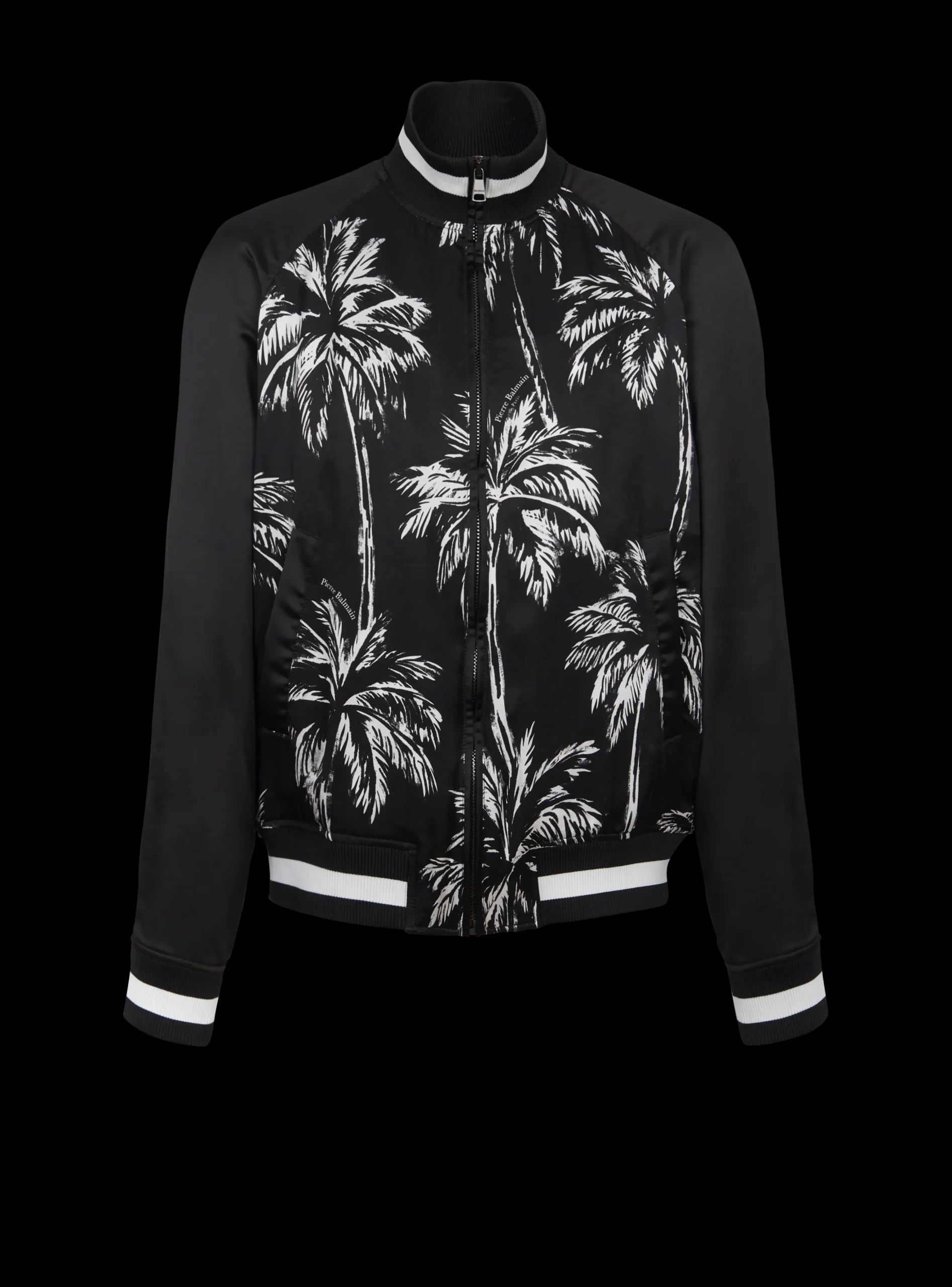 Printed Satin Palm Tree Bomber Jacket-Balmain Clearance